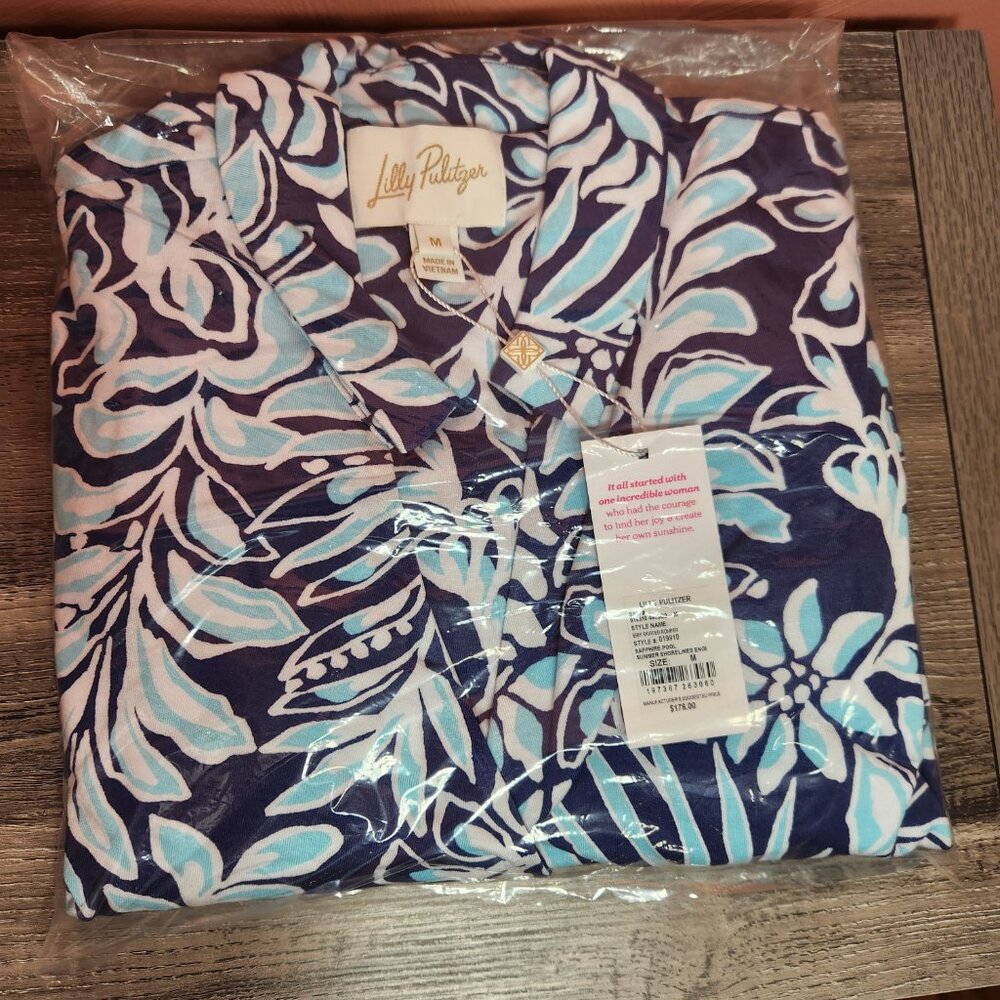 Lilly Pulitzer Ibby Sapphire Pool Skirted Print Romper Size MEDIUM - Picture 6 of 7